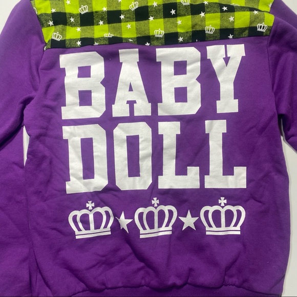 Baby Doll Vintage Japanese Brand Y2K Green Purple Checkered Streetwear Size M - Picture 8 of 13